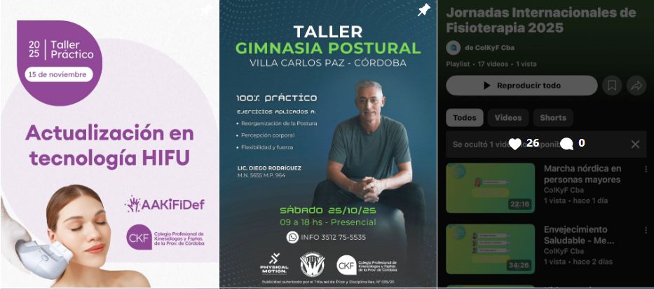 Actualizacones, talleres y jornadas fisiokinésicas